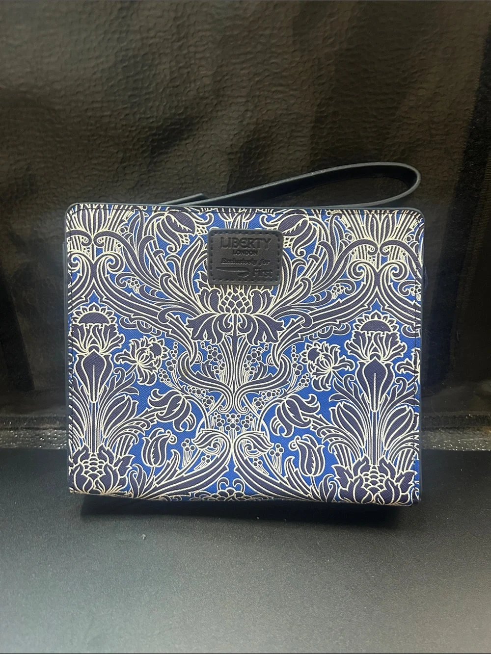 Liberty Blue and White Floral Wristlet